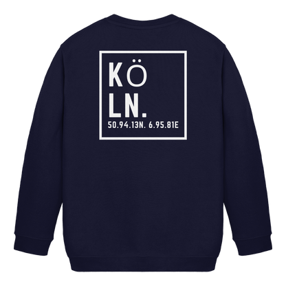 Köln Koordinaten (großer Druck auf dem Rücken) - Kids Basic Sweatshirt