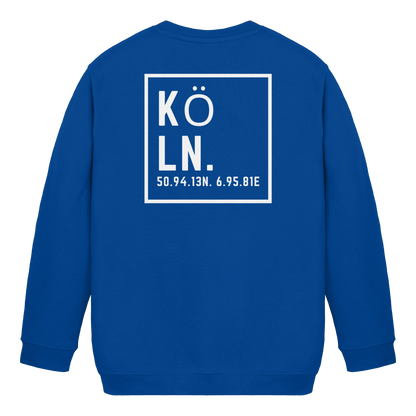 Köln Koordinaten (großer Druck auf dem Rücken) - Kids Basic Sweatshirt