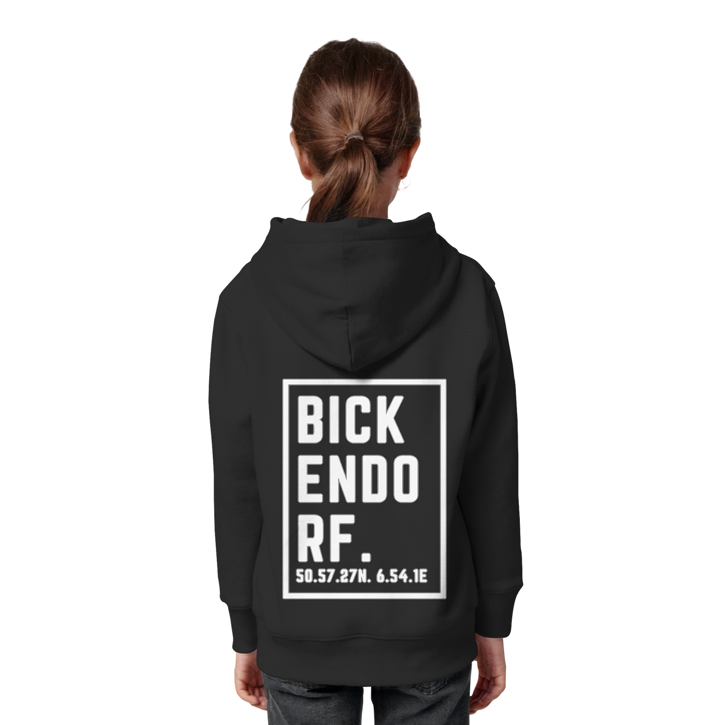 Bickendorf Koordinaten (großer Druck auf dem Rücken) - Kids Organic Hoodie