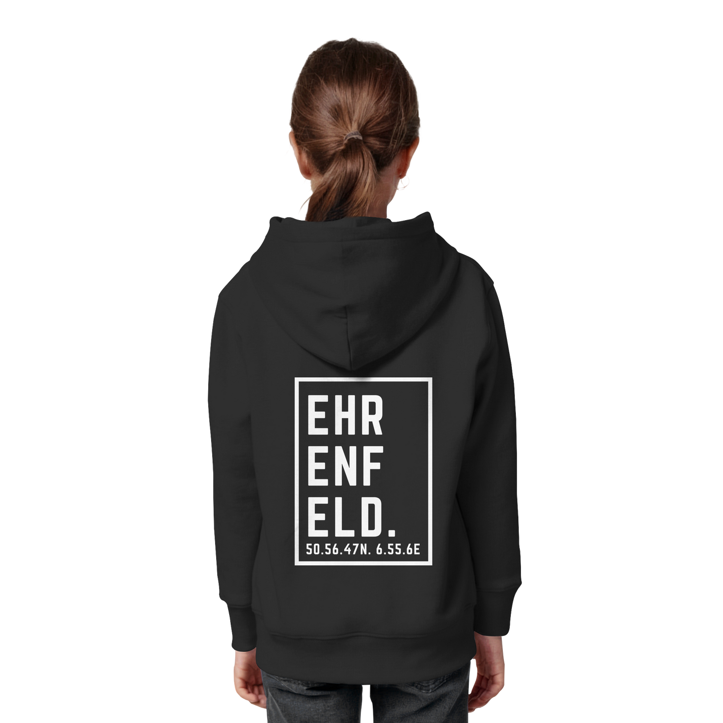 Ehrenfeld Koordinaten (großer Druck auf dem Rücken) - Kids Organic Hoodie