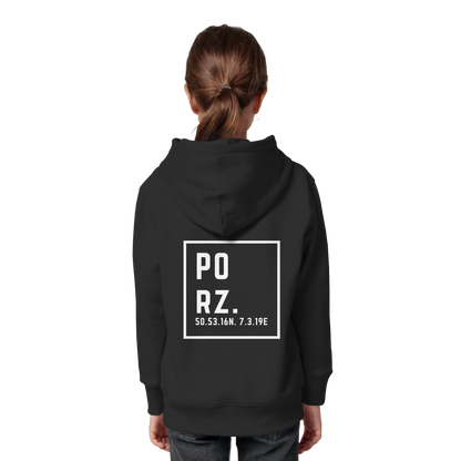 Porz Koordinaten (großer Druck Rücken) - Kids Organic Hoodie