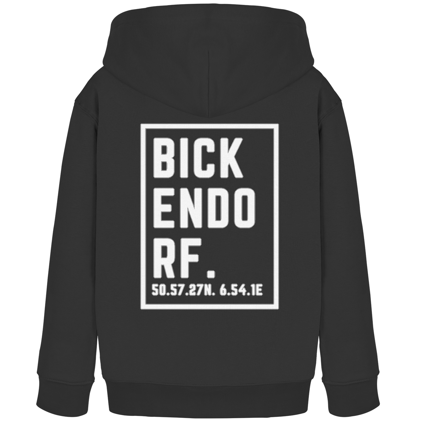Bickendorf Koordinaten (großer Druck auf dem Rücken) - Kids Organic Hoodie