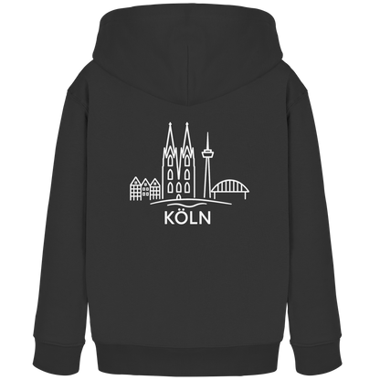 Köln Skyline (großer Druck auf dem Rücken) - Kids Organic Hoodie