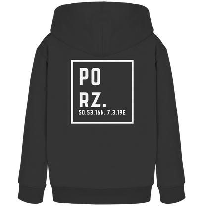 Porz Koordinaten (großer Druck Rücken) - Kids Organic Hoodie