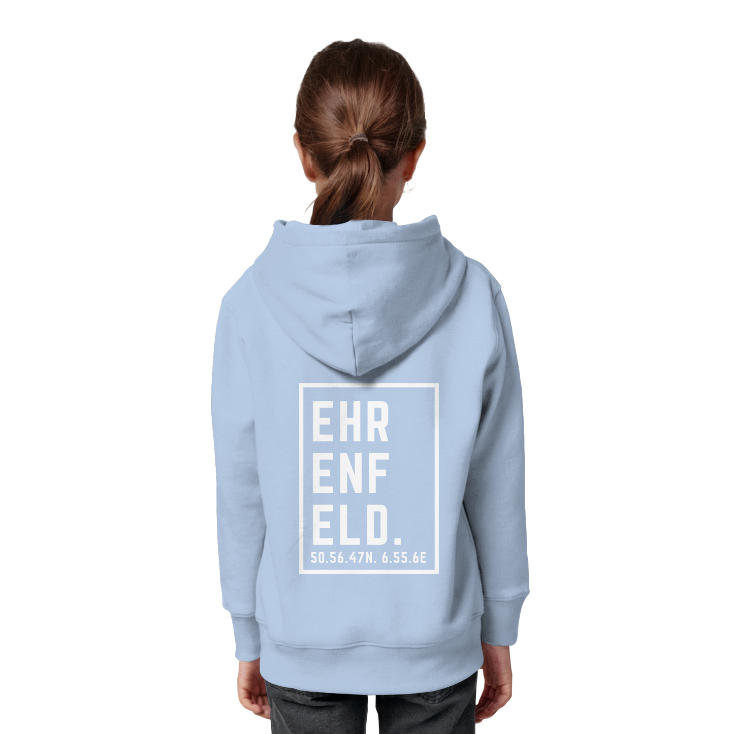 Ehrenfeld Koordinaten (großer Druck auf dem Rücken) - Kids Organic Hoodie
