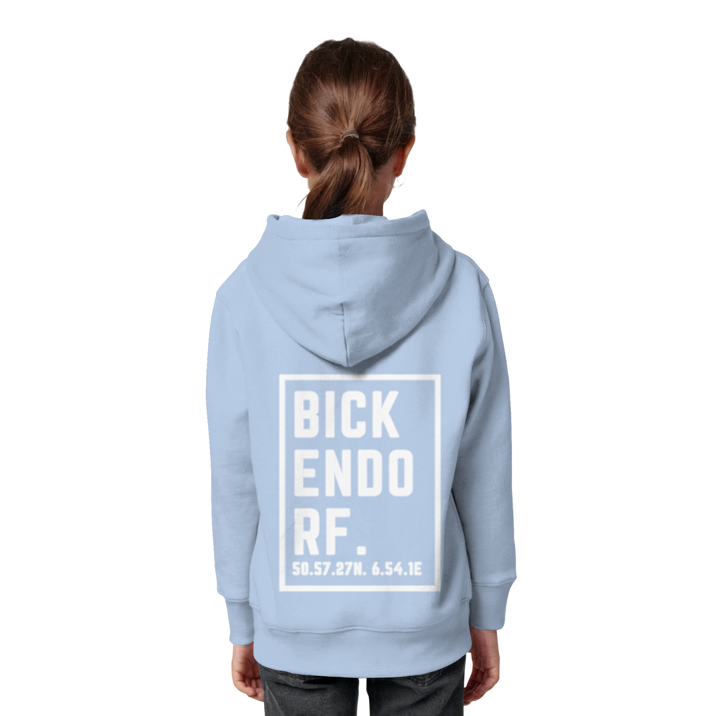 Bickendorf Koordinaten (großer Druck auf dem Rücken) - Kids Organic Hoodie