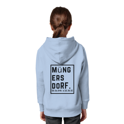 Müngersdorf Koordinaten (großer Druck auf dem Rücken) - Kids Organic Hoodie
