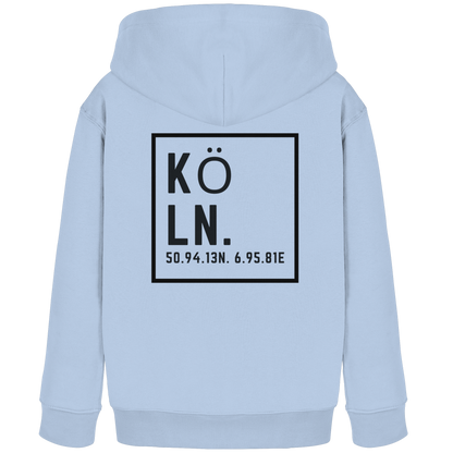 Köln Koordinaten (großer Druck auf dem Rücken) - Kids Organic Hoodie