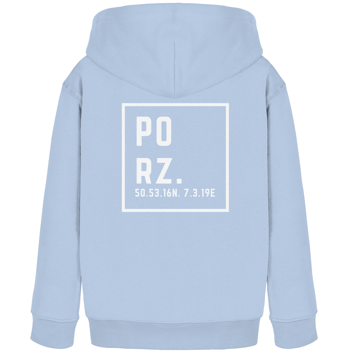 Porz Koordinaten (großer Druck Rücken) - Kids Organic Hoodie