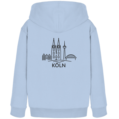 Köln Skyline (großer Druck auf dem Rücken) - Kids Organic Hoodie