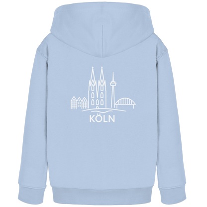Köln Skyline (großer Druck auf dem Rücken) - Kids Organic Hoodie