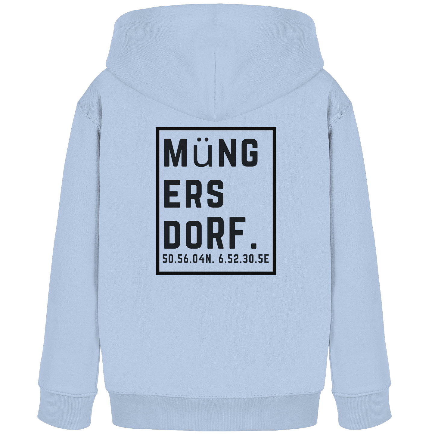 Müngersdorf Koordinaten (großer Druck auf dem Rücken) - Kids Organic Hoodie