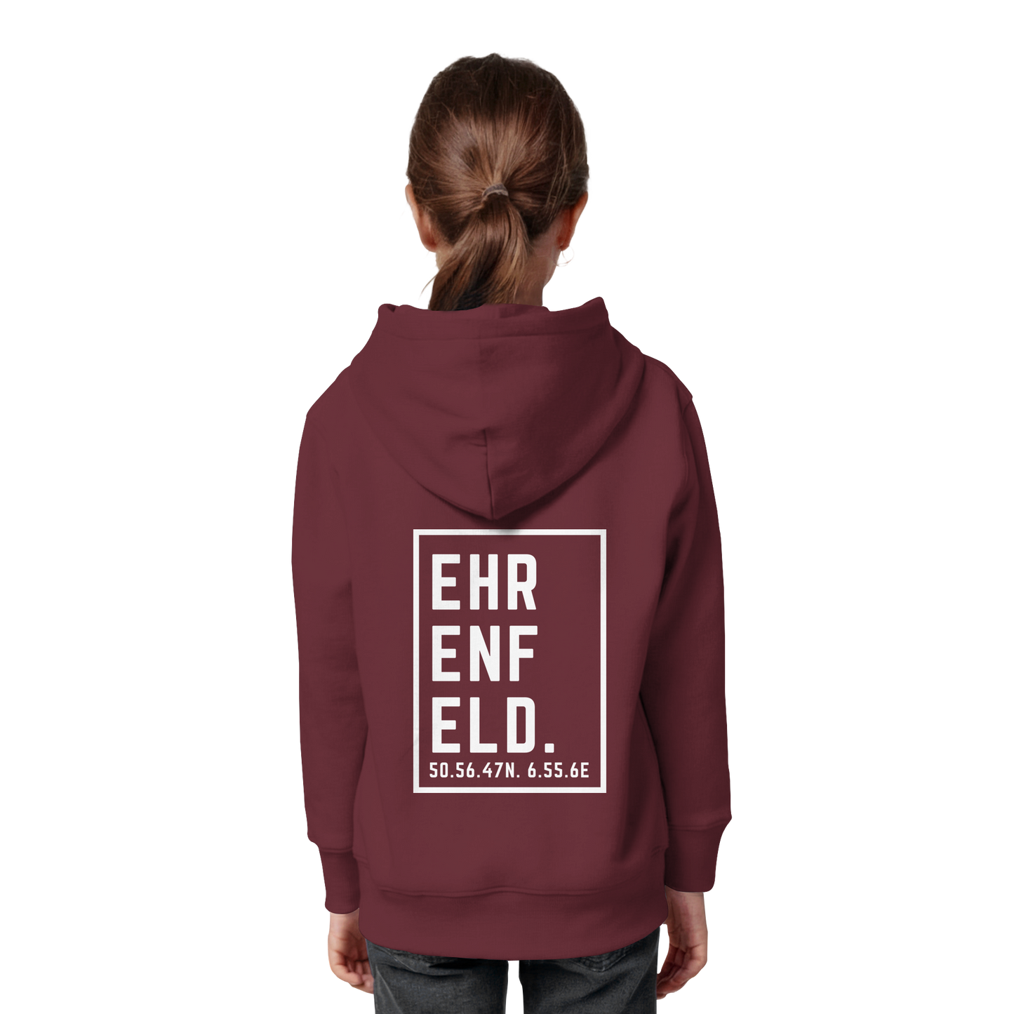 Ehrenfeld Koordinaten (großer Druck auf dem Rücken) - Kids Organic Hoodie