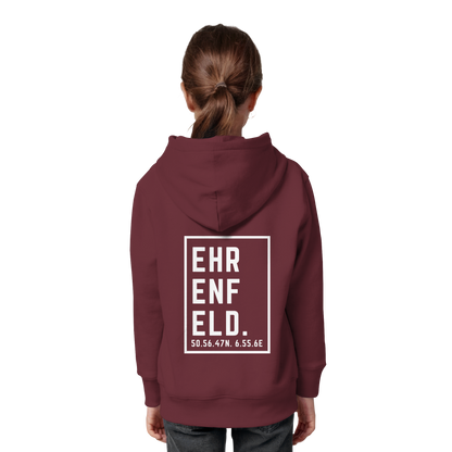 Ehrenfeld Koordinaten (großer Druck auf dem Rücken) - Kids Organic Hoodie