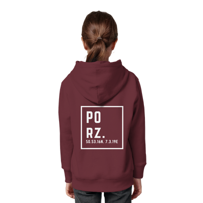 Porz Koordinaten (großer Druck Rücken) - Kids Organic Hoodie