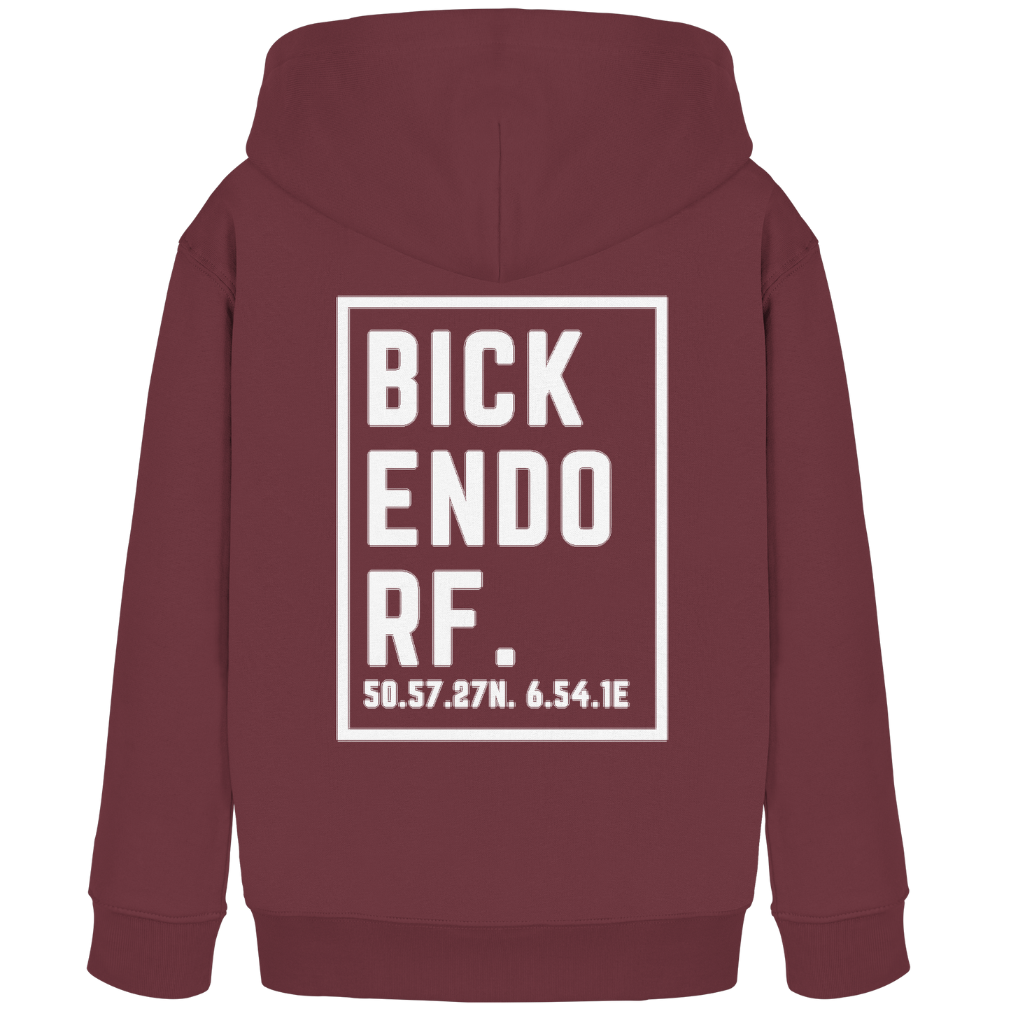 Bickendorf Koordinaten (großer Druck auf dem Rücken) - Kids Organic Hoodie