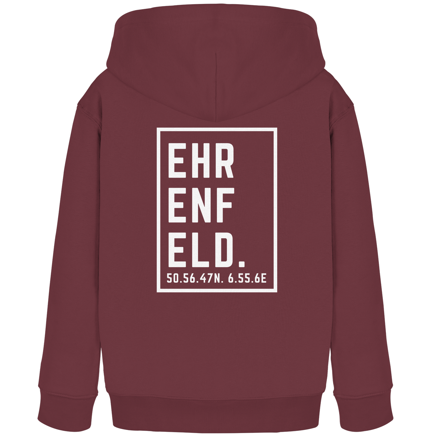 Ehrenfeld Koordinaten (großer Druck auf dem Rücken) - Kids Organic Hoodie