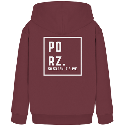 Porz Koordinaten (großer Druck Rücken) - Kids Organic Hoodie