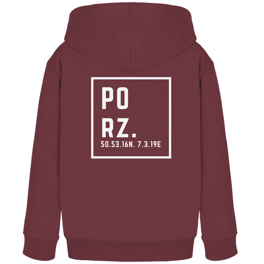 Porz Koordinaten (großer Druck Rücken) - Kids Organic Hoodie
