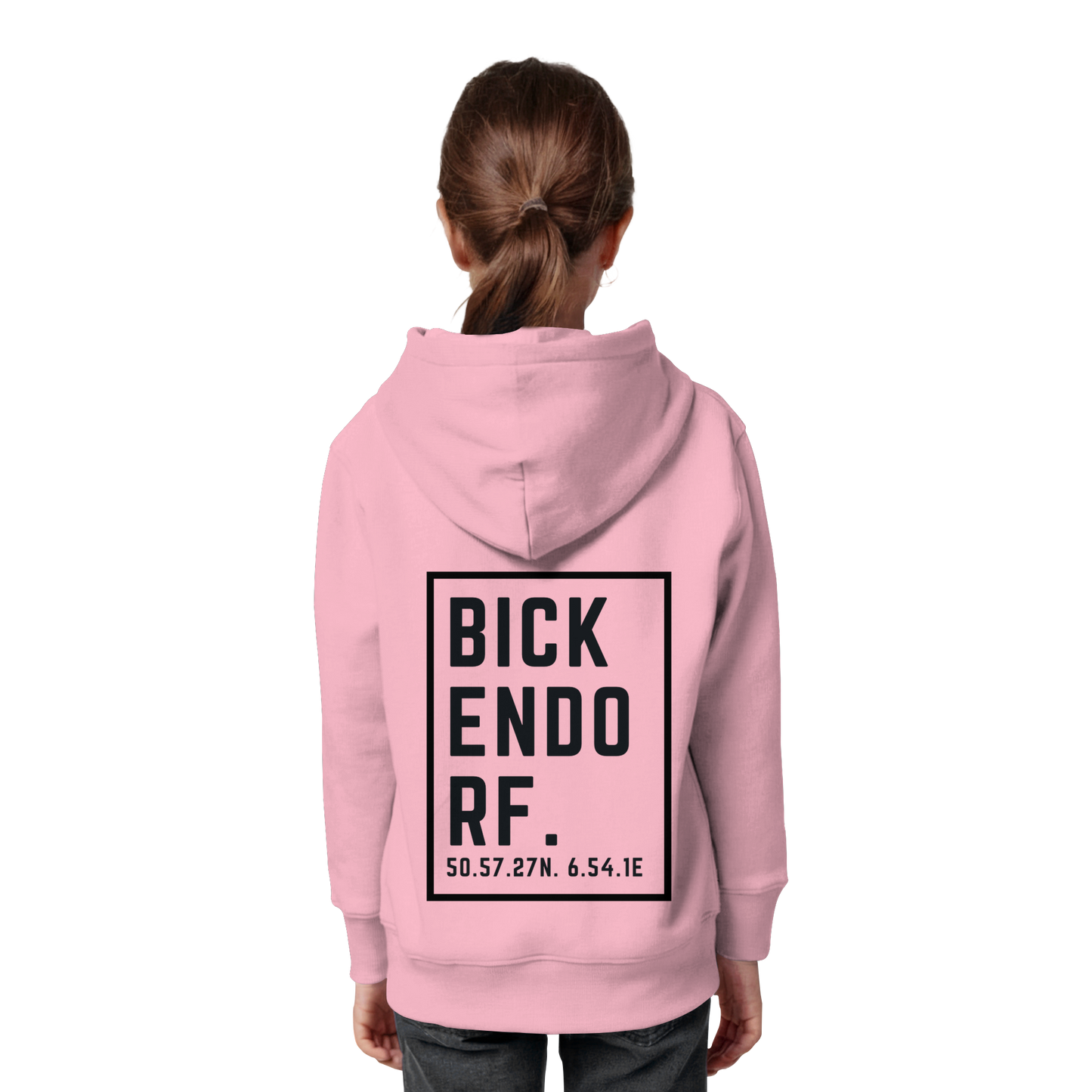Bickendorf Koordinaten (großer Druck auf dem Rücken) - Kids Organic Hoodie