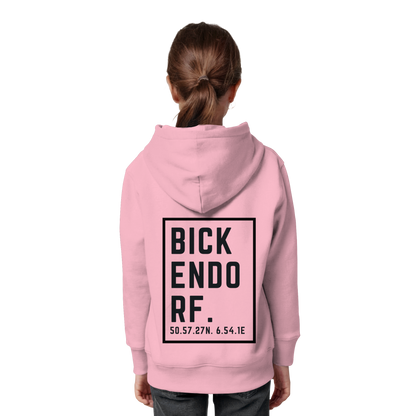 Bickendorf Koordinaten (großer Druck auf dem Rücken) - Kids Organic Hoodie