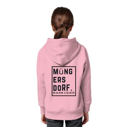 Müngersdorf Koordinaten (großer Druck auf dem Rücken) - Kids Organic Hoodie