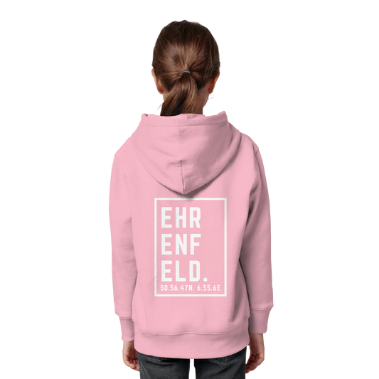 Ehrenfeld Koordinaten (großer Druck auf dem Rücken) - Kids Organic Hoodie
