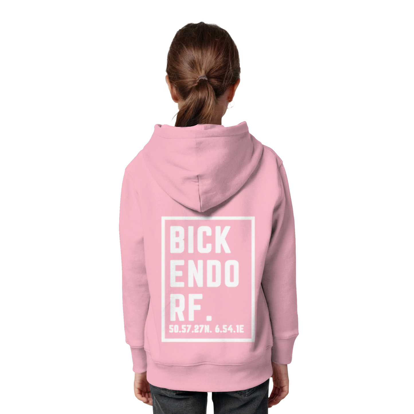 Bickendorf Koordinaten (großer Druck auf dem Rücken) - Kids Organic Hoodie