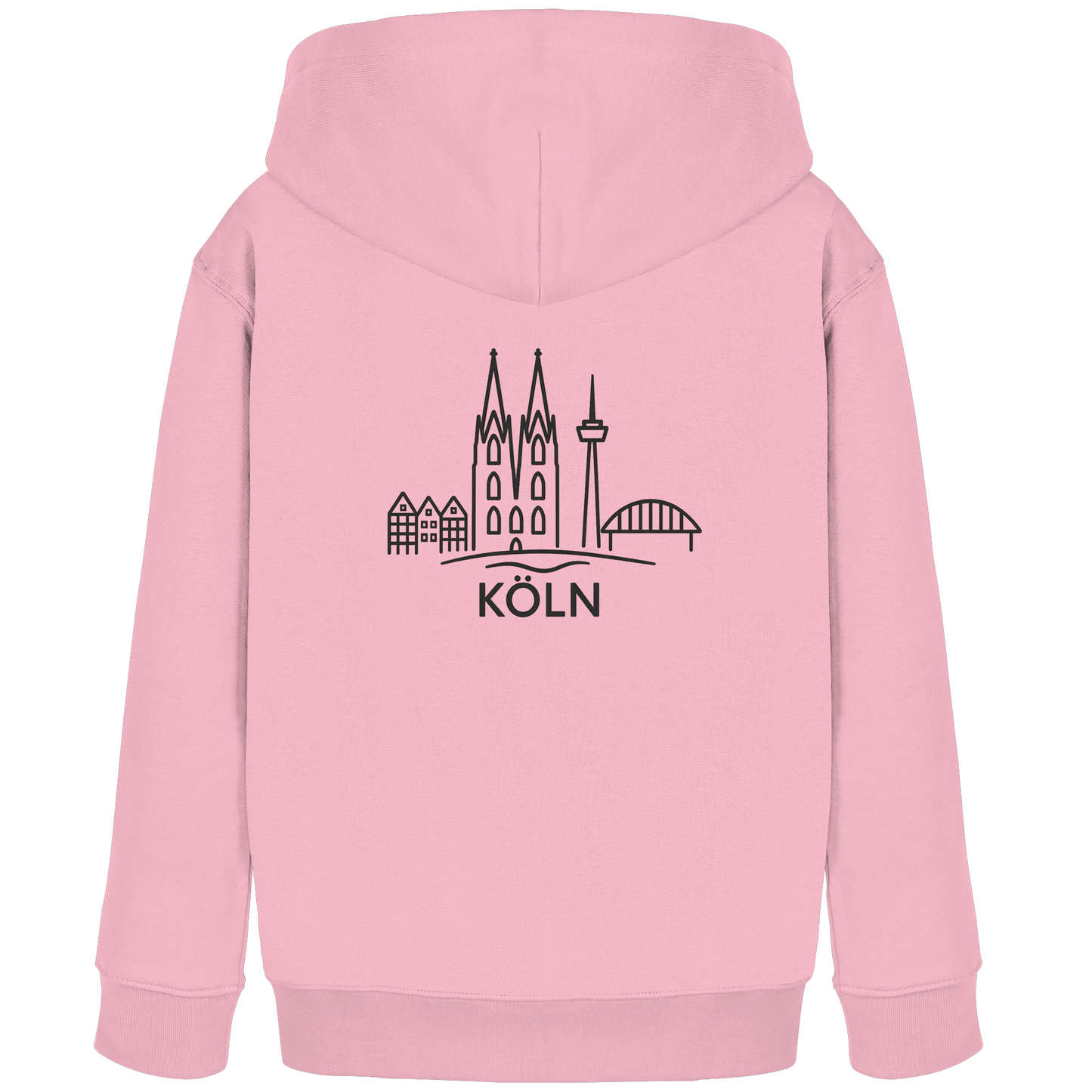 Köln Skyline (großer Druck auf dem Rücken) - Kids Organic Hoodie