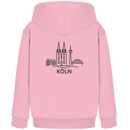 Köln Skyline (großer Druck auf dem Rücken) - Kids Organic Hoodie