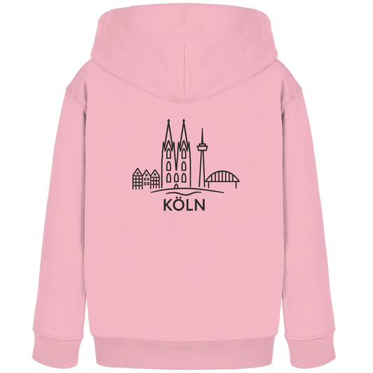 Köln Skyline (großer Druck auf dem Rücken) - Kids Organic Hoodie