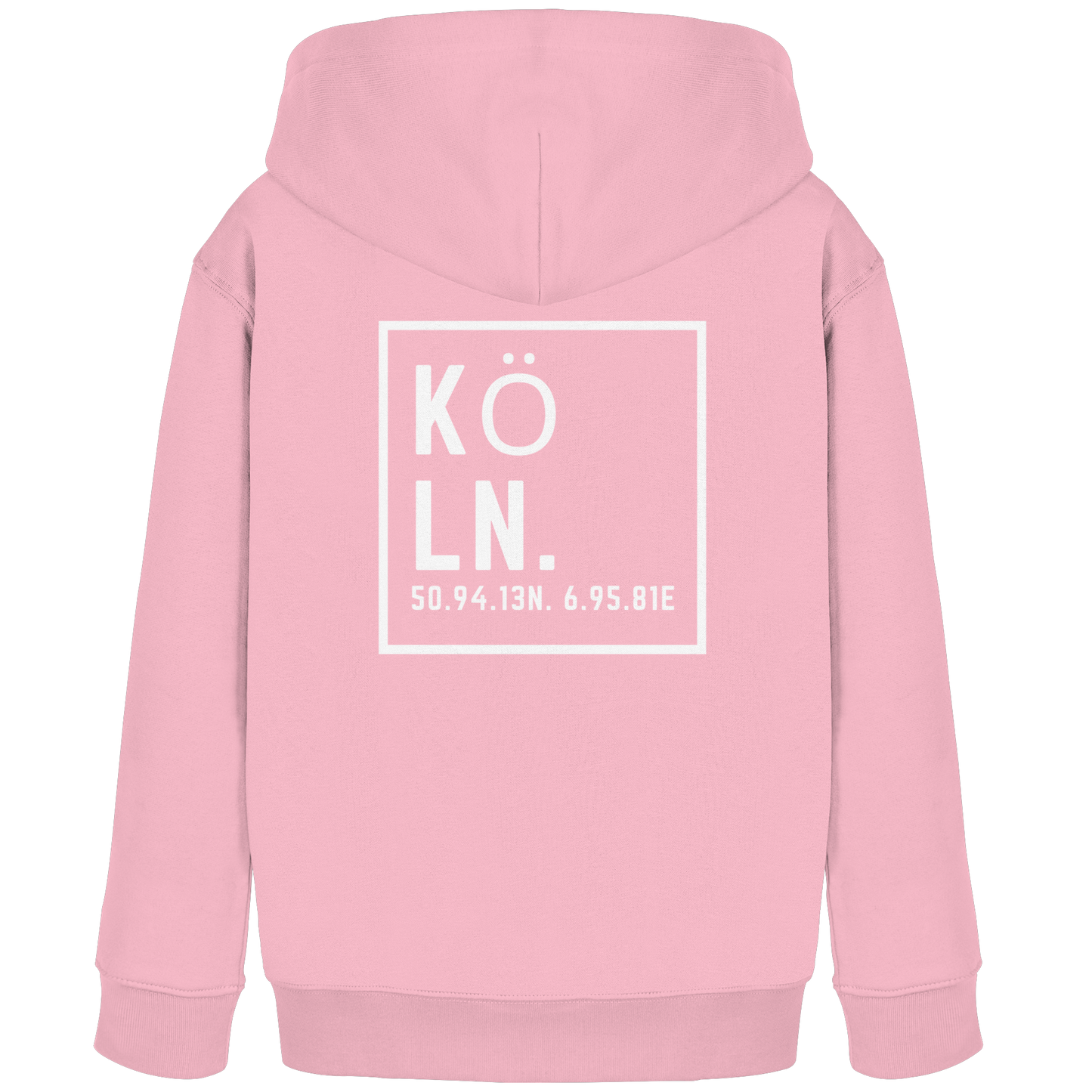 Köln Koordinaten (großer Druck auf dem Rücken) - Kids Organic Hoodie