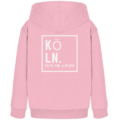 Köln Koordinaten (großer Druck auf dem Rücken) - Kids Organic Hoodie