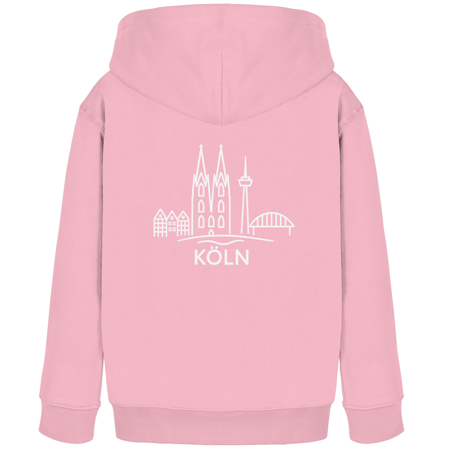 Köln Skyline (großer Druck auf dem Rücken) - Kids Organic Hoodie