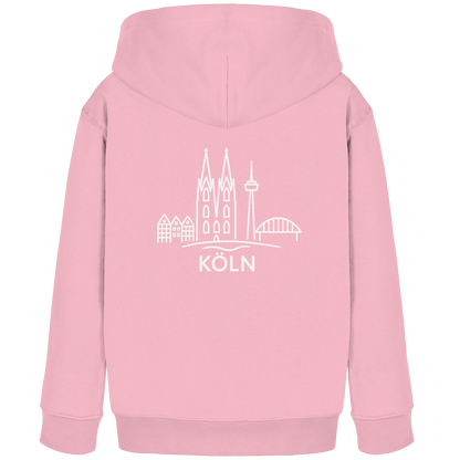 Köln Skyline (großer Druck auf dem Rücken) - Kids Organic Hoodie