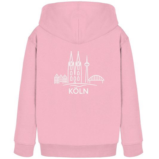 Köln Skyline (großer Druck auf dem Rücken) - Kids Organic Hoodie