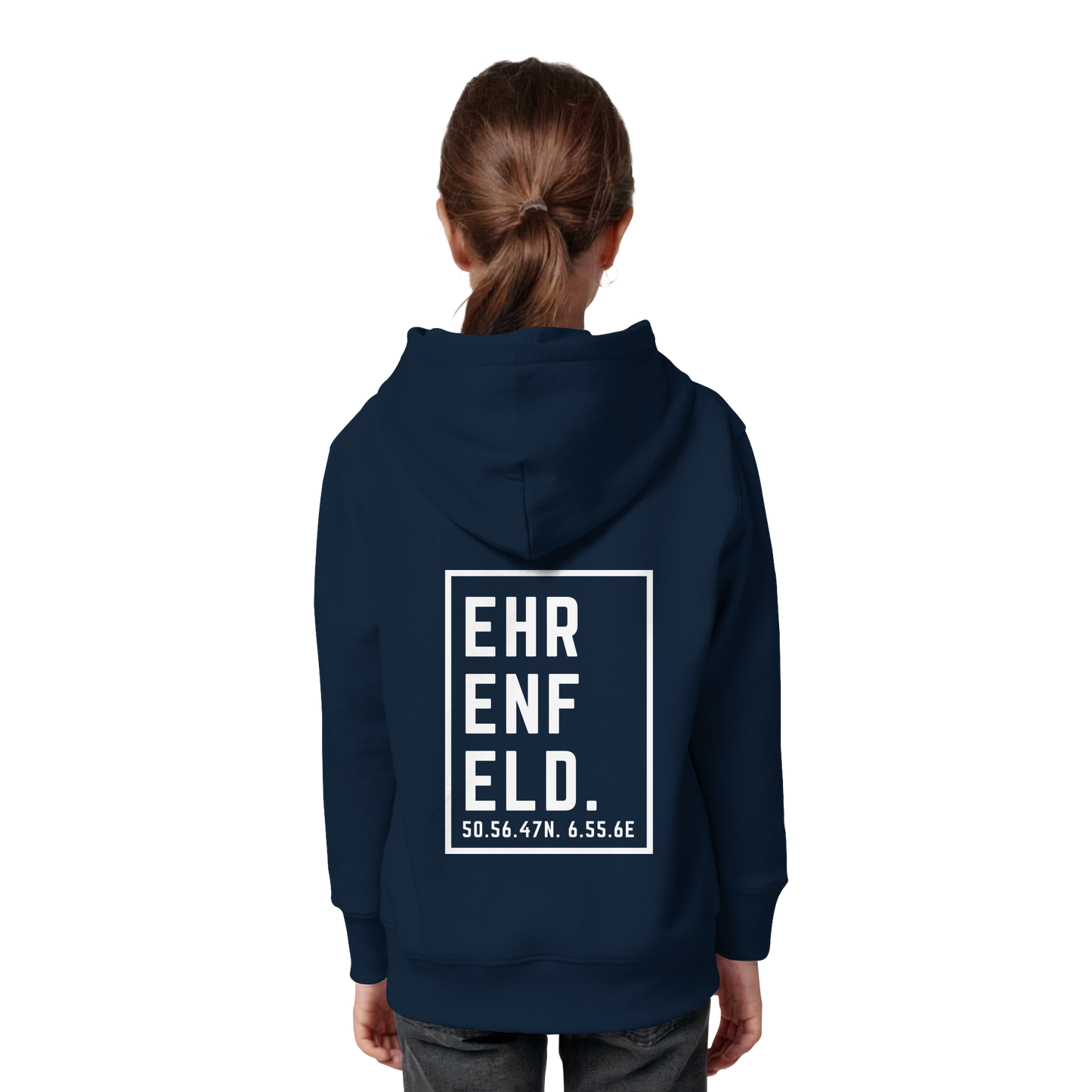 Ehrenfeld Koordinaten (großer Druck auf dem Rücken) - Kids Organic Hoodie