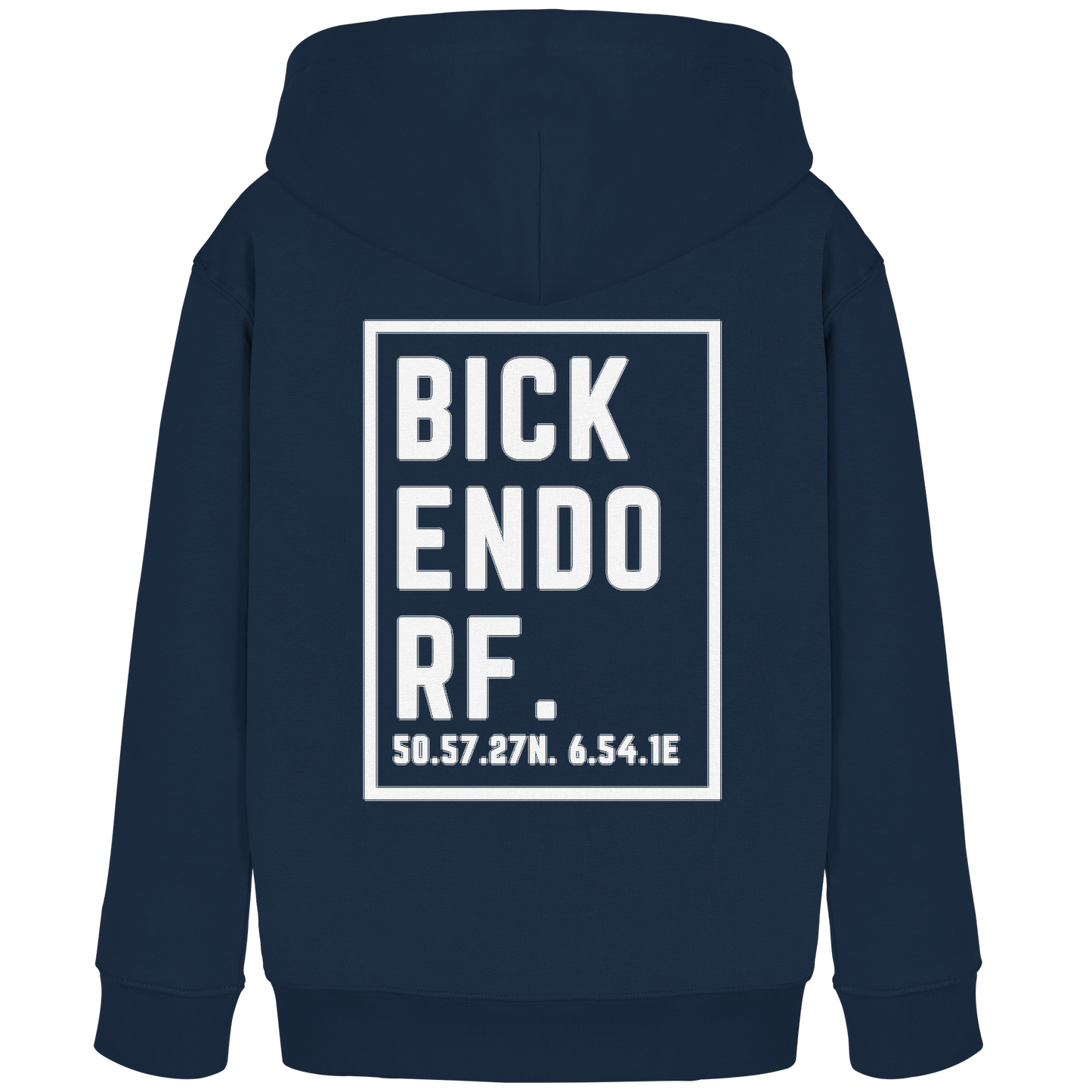 Bickendorf Koordinaten (großer Druck auf dem Rücken) - Kids Organic Hoodie
