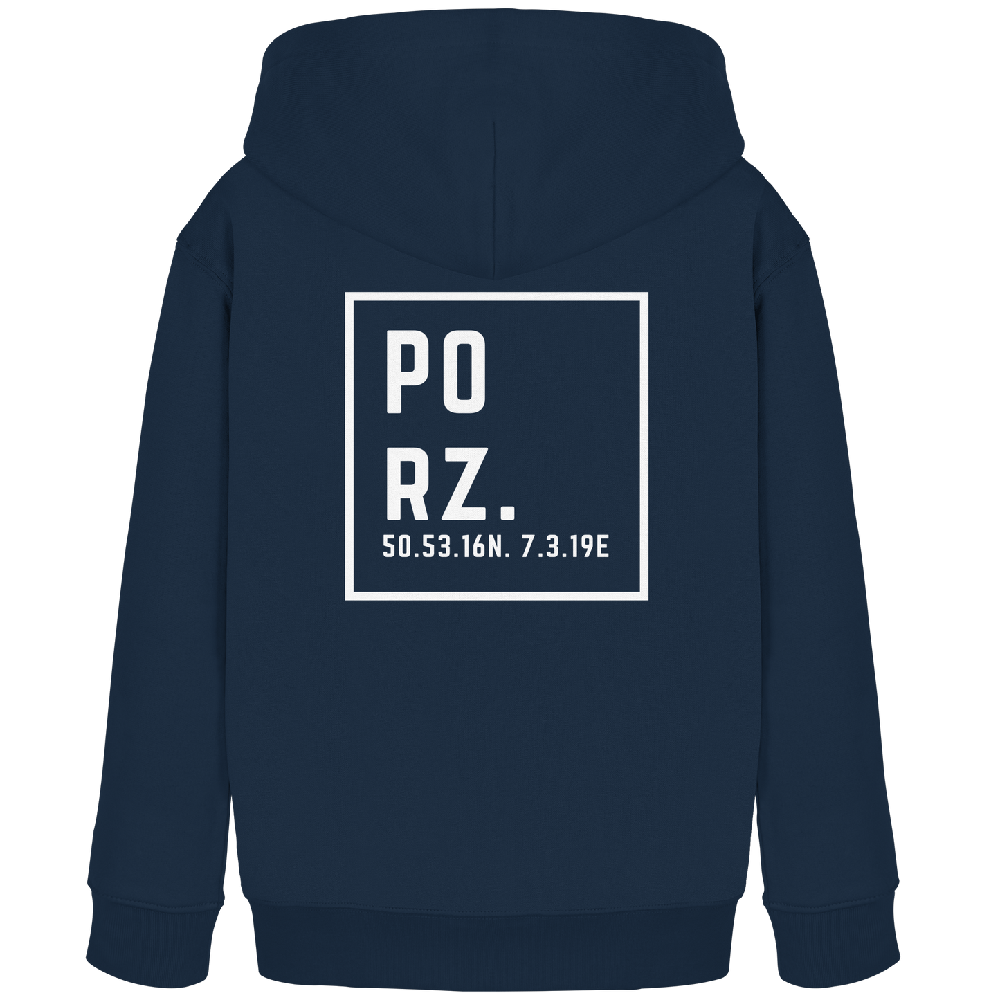 Porz Koordinaten (großer Druck Rücken) - Kids Organic Hoodie