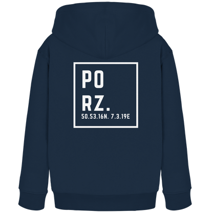 Porz Koordinaten (großer Druck Rücken) - Kids Organic Hoodie