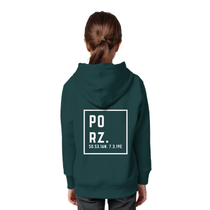 Porz Koordinaten (großer Druck Rücken) - Kids Organic Hoodie