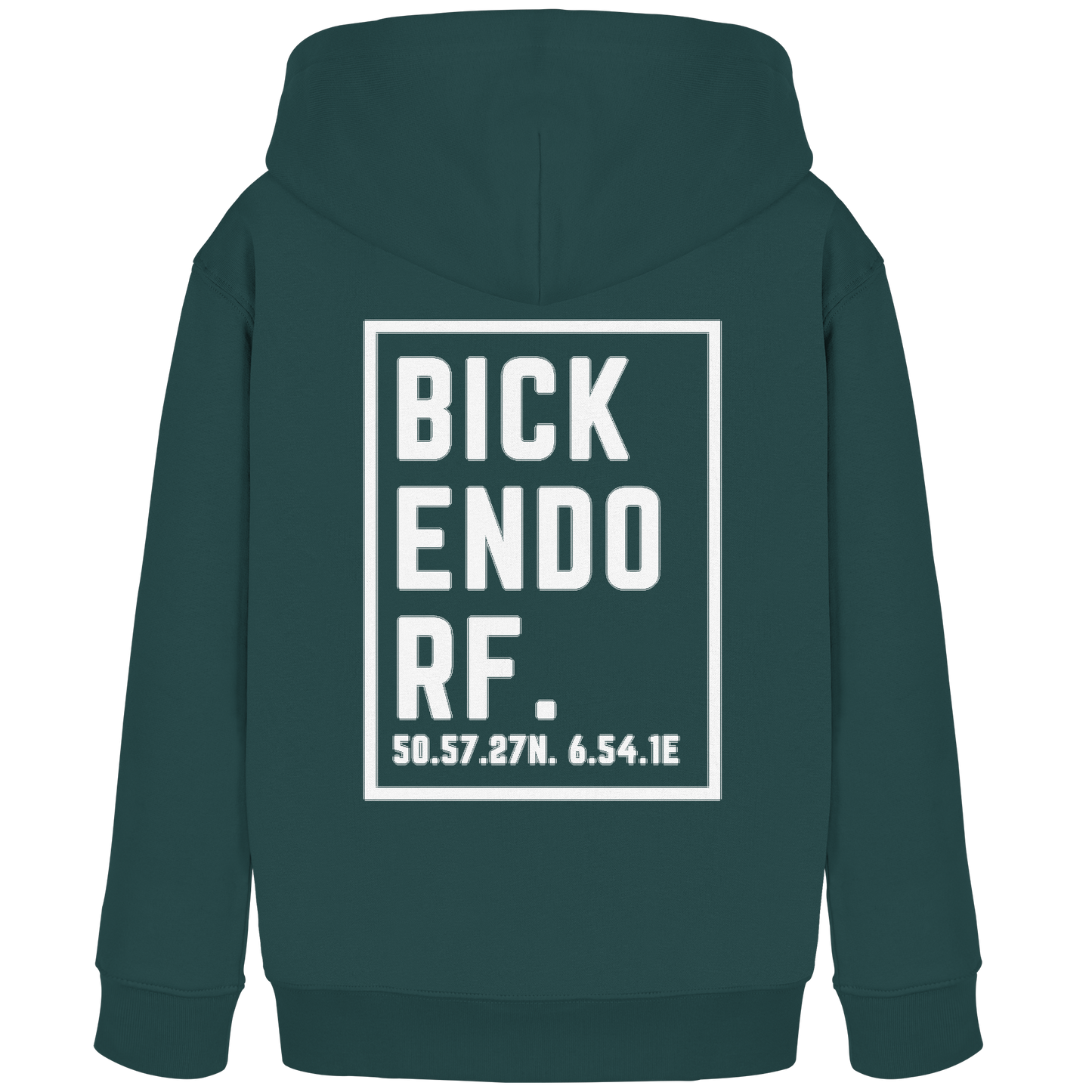 Bickendorf Koordinaten (großer Druck auf dem Rücken) - Kids Organic Hoodie