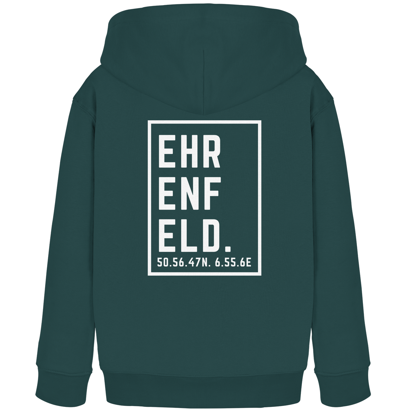 Ehrenfeld Koordinaten (großer Druck auf dem Rücken) - Kids Organic Hoodie