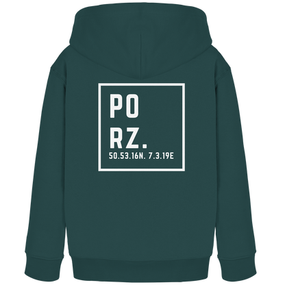 Porz Koordinaten (großer Druck Rücken) - Kids Organic Hoodie