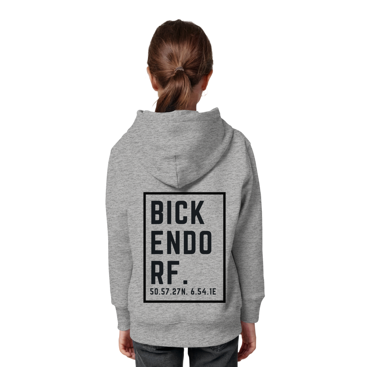 Bickendorf Koordinaten (großer Druck auf dem Rücken) - Kids Organic Hoodie