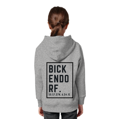 Bickendorf Koordinaten (großer Druck auf dem Rücken) - Kids Organic Hoodie