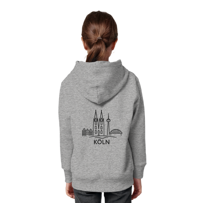 Köln Skyline (großer Druck auf dem Rücken) - Kids Organic Hoodie