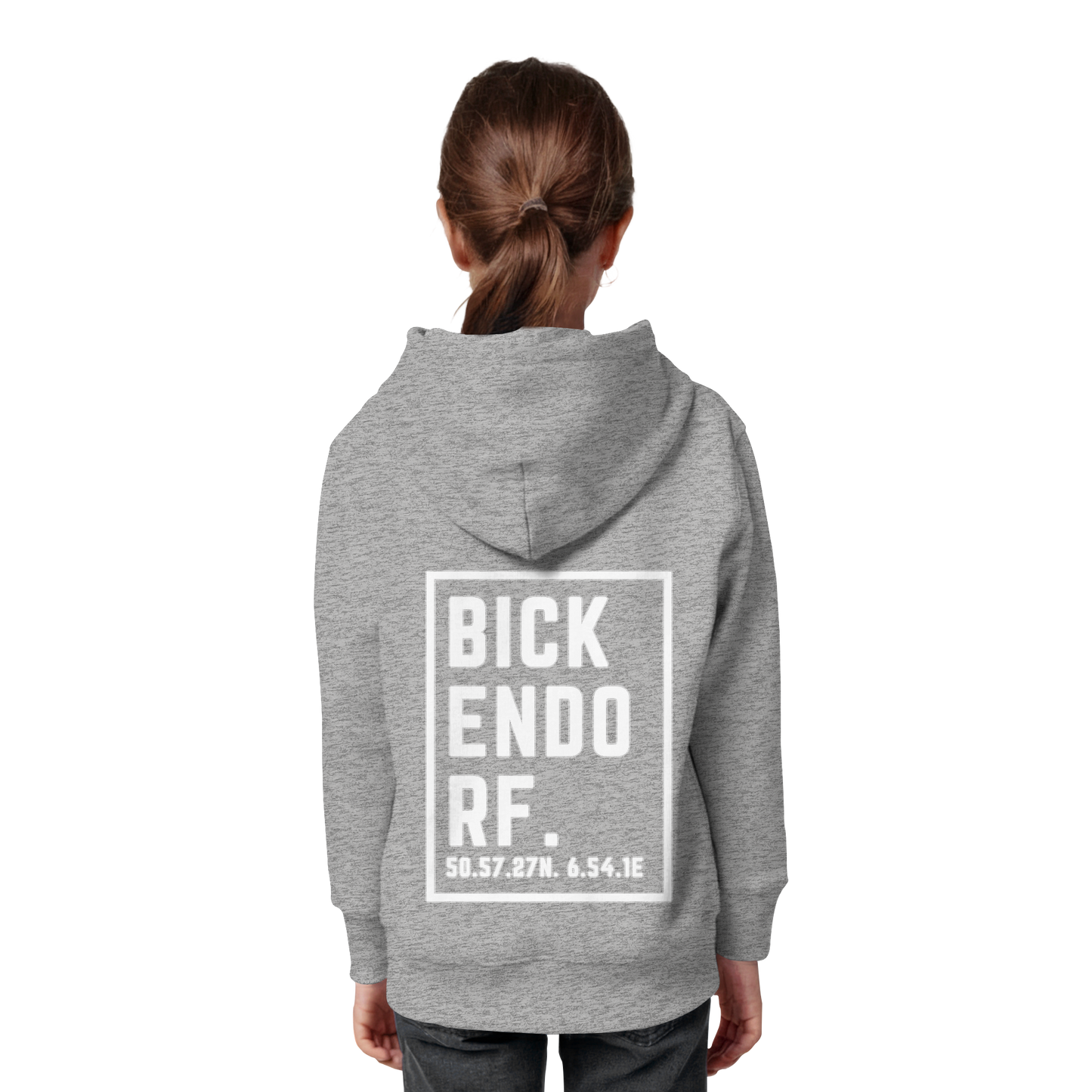 Bickendorf Koordinaten (großer Druck auf dem Rücken) - Kids Organic Hoodie