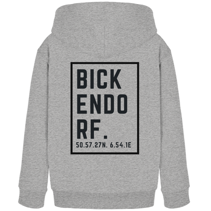 Bickendorf Koordinaten (großer Druck auf dem Rücken) - Kids Organic Hoodie