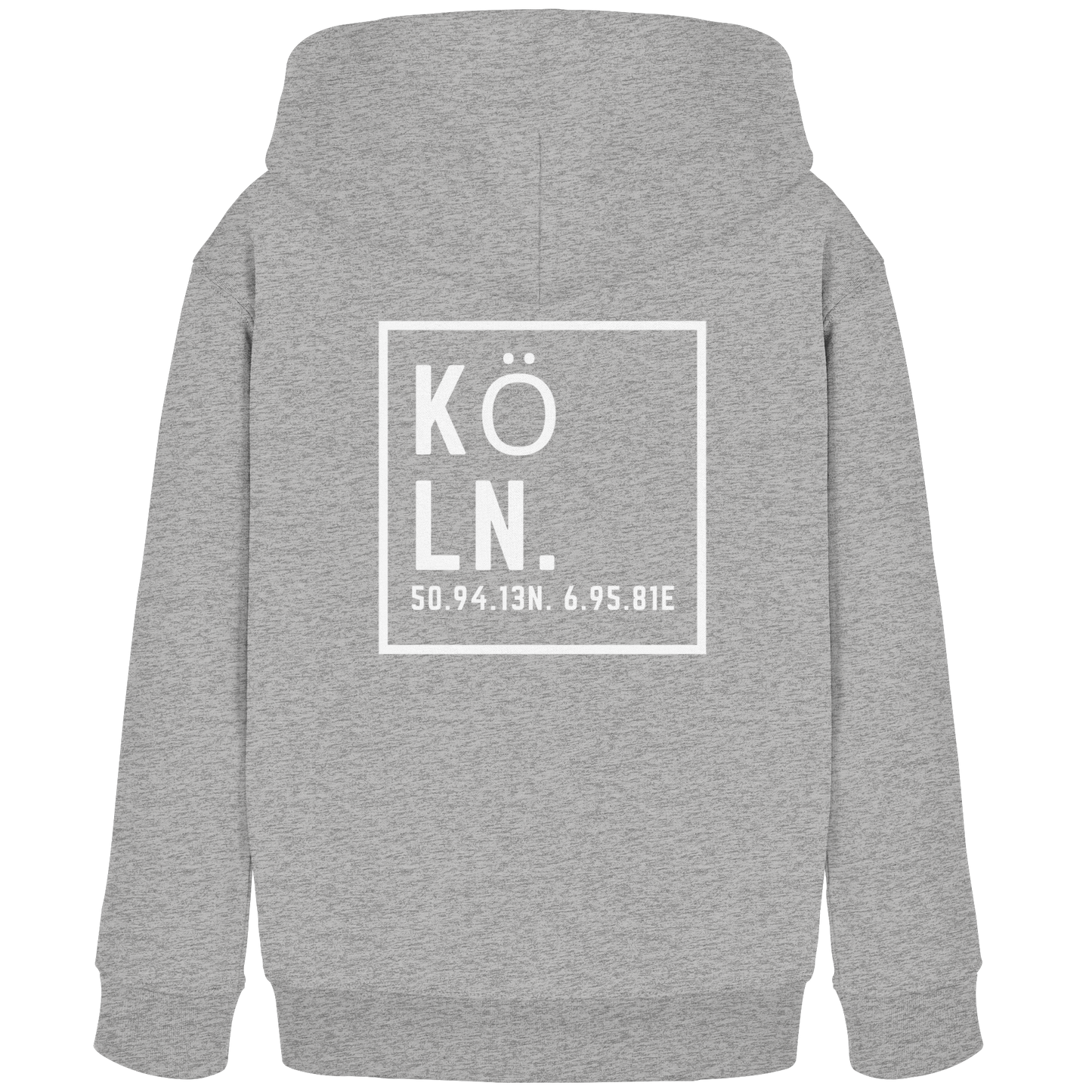 Köln Koordinaten (großer Druck auf dem Rücken) - Kids Organic Hoodie